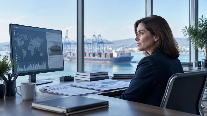 Trade-compliance professional reviewing cross-border procedures and international supply-chain documentation.